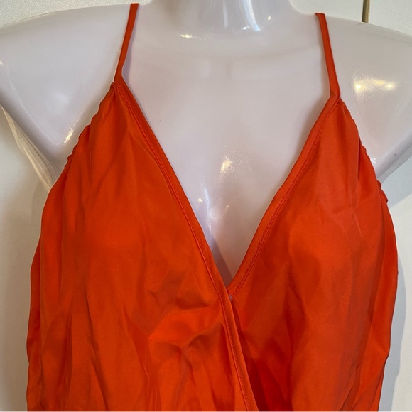 Bebe Coral Spaghetti Strap Silk Bodysuit Size XS NWT - Picture 5 of 16